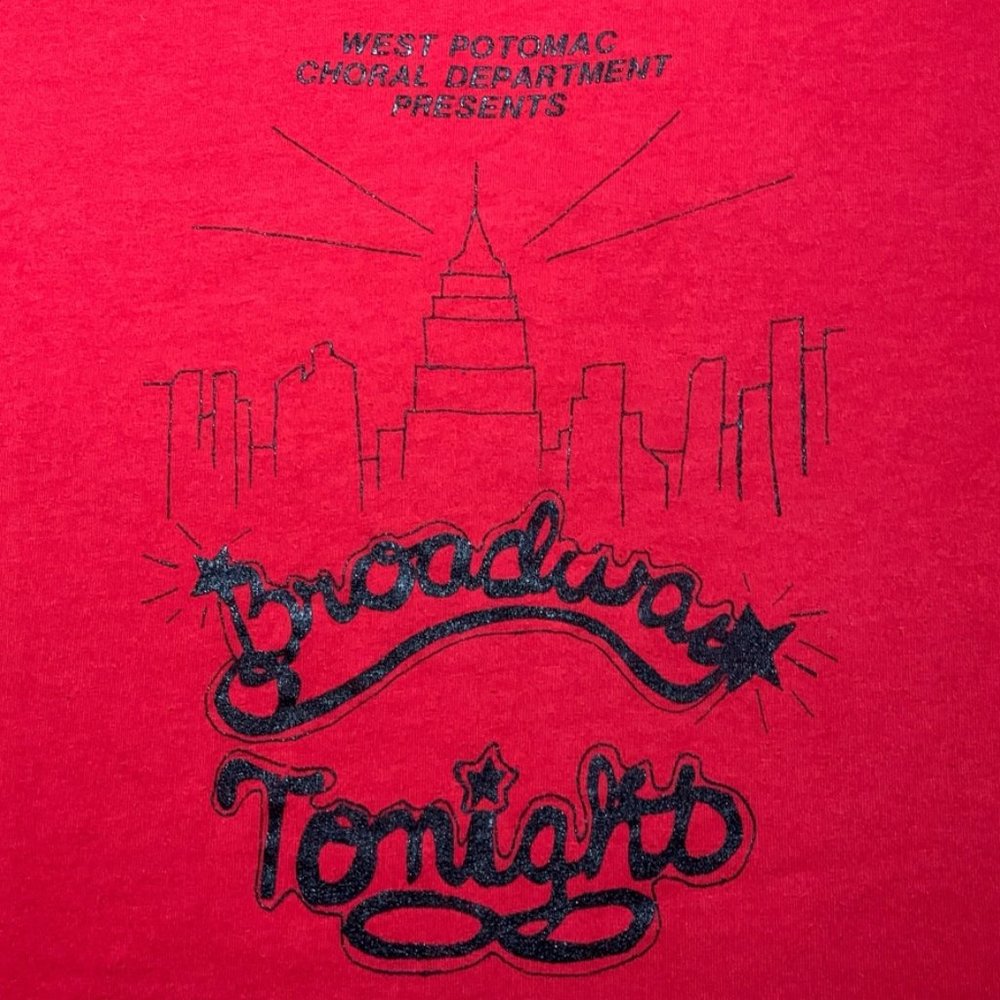 Vintage 80s Broadway Tonight West Potomac Choral Department Cityscape Tee - Picture 7 of 16